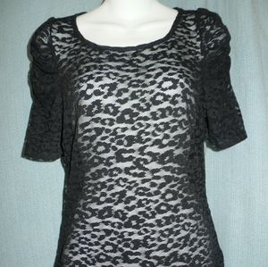 Forever 21 "See-through" Black Leopard Print Top